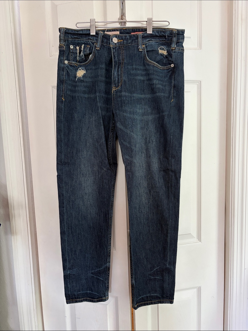 Pilcro Dark Blue Distressed Boyfriend Jeans